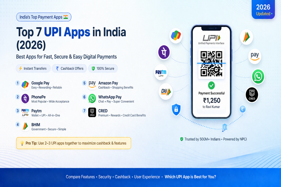 Top 7 UPI Apps in India in 2026: Best Apps for Fast, Secure, and Easy Digital Payments top UPI apps in India for digital payments