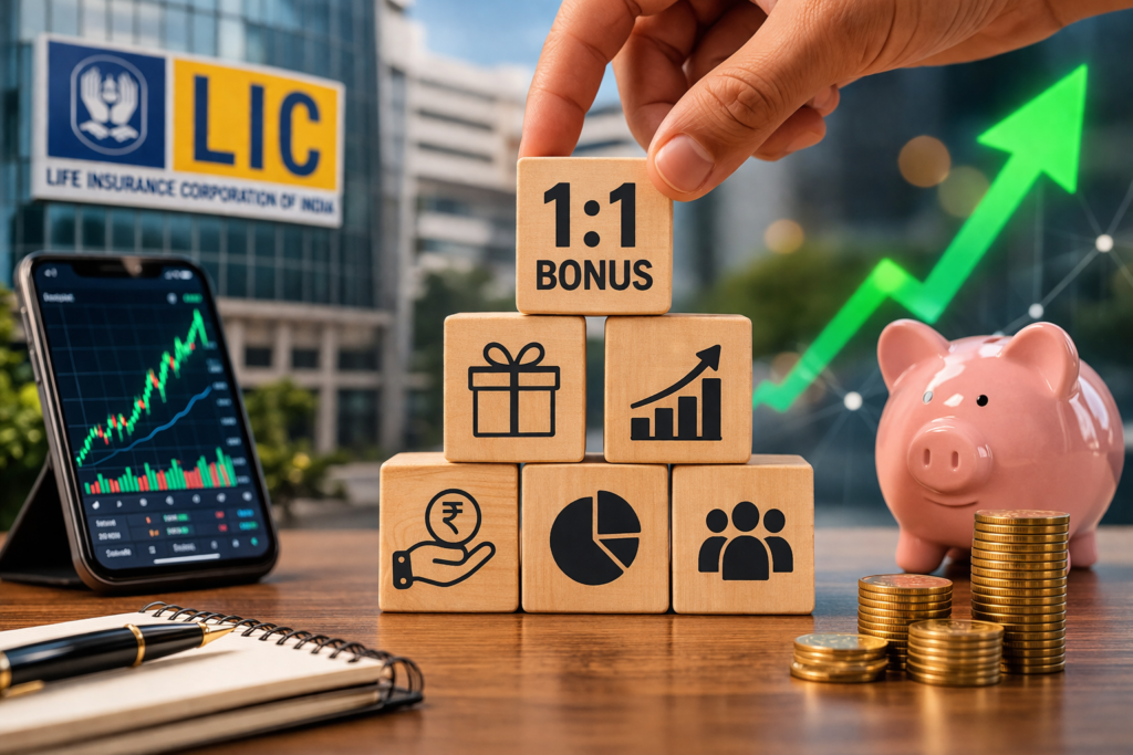 LIC Announces 1:1 Bonus Issue: What It Means for Shareholders, Record Date, Share Price Impact and Key Details LIC 1 1 bonus issue explained
