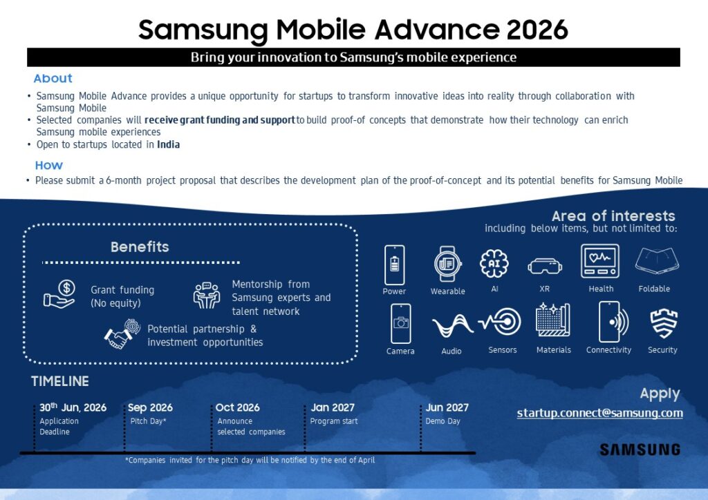 Samsung invites startups for SMA 2026
