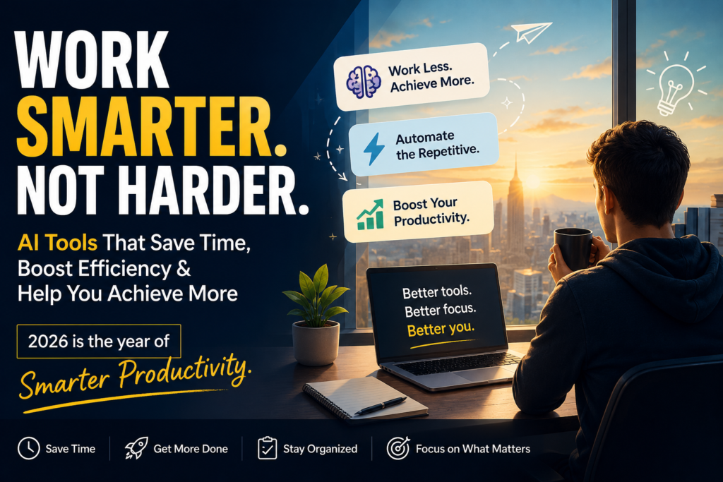 Work Smarter with AI Boost Productivity. Save Time. Achieve More.